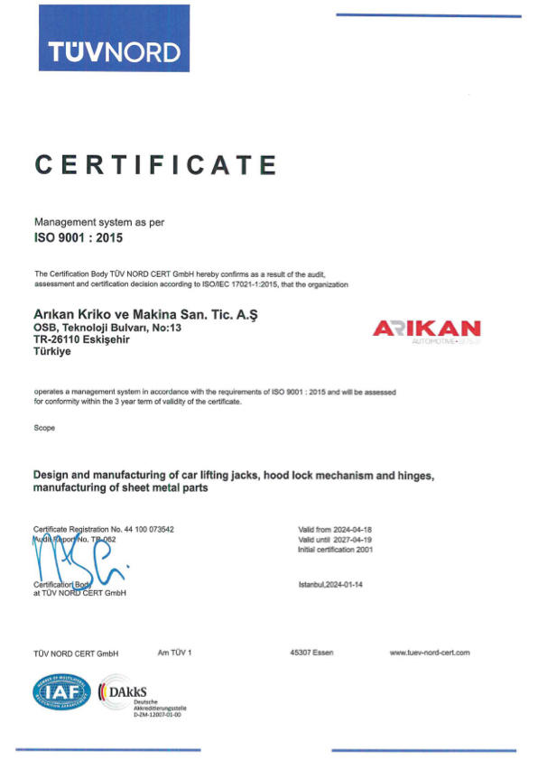 Qualitätszertifikate-ISO 9001